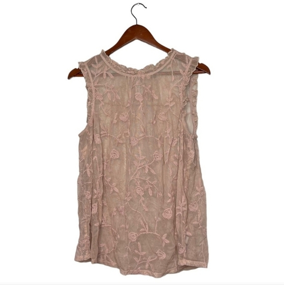 Torrid Floral Blush Pink Lace Sleeveless Blouse Top Office Business Casual Size - Picture 2 of 12